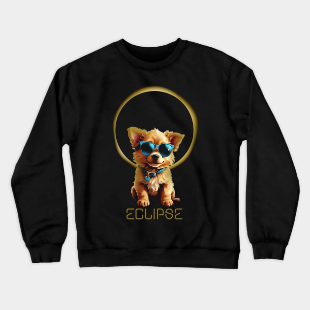 eclipse dog sunglases Crewneck Sweatshirt by design-lab-berlin